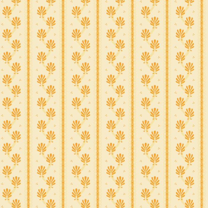 The Eleanor Stripe Wallpaper features vertical stripes and floral motifs in muted red and cream tones, inspired by timeless vintage elegance.