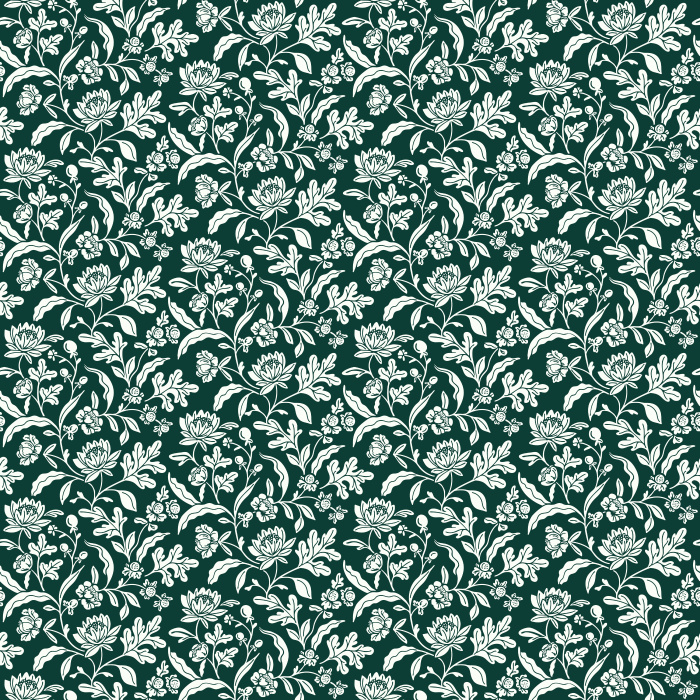The Summer Cottage Wallpaper features soft blue floral patterns that evoke the beauty and tranquility of a countryside garden.