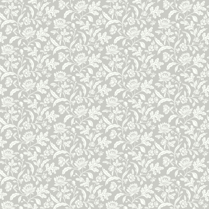 The Summer Cottage Wallpaper features soft blue floral patterns that evoke the beauty and tranquility of a countryside garden.