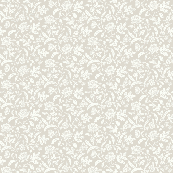 The Summer Cottage Wallpaper features soft blue floral patterns that evoke the beauty and tranquility of a countryside garden.