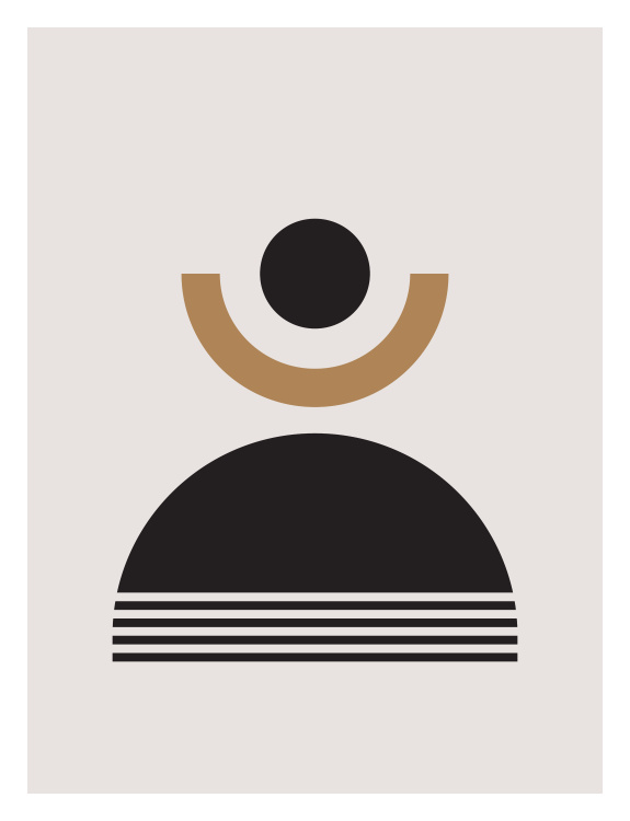 The Boho Geo One Art Print features bold geometric shapes and earthy tones, blending modern minimalism with bohemian warmth.