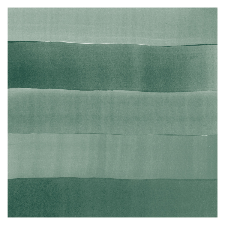 Sandscape Two Art Print – a modern abstract artwork featuring soft horizontal brushstrokes in calming teal tones inspired by nature’s textures.