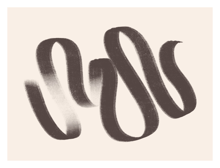 Black and Blue Art Print – abstract brushstroke ribbon artwork with soft texture and modern minimalist style.
