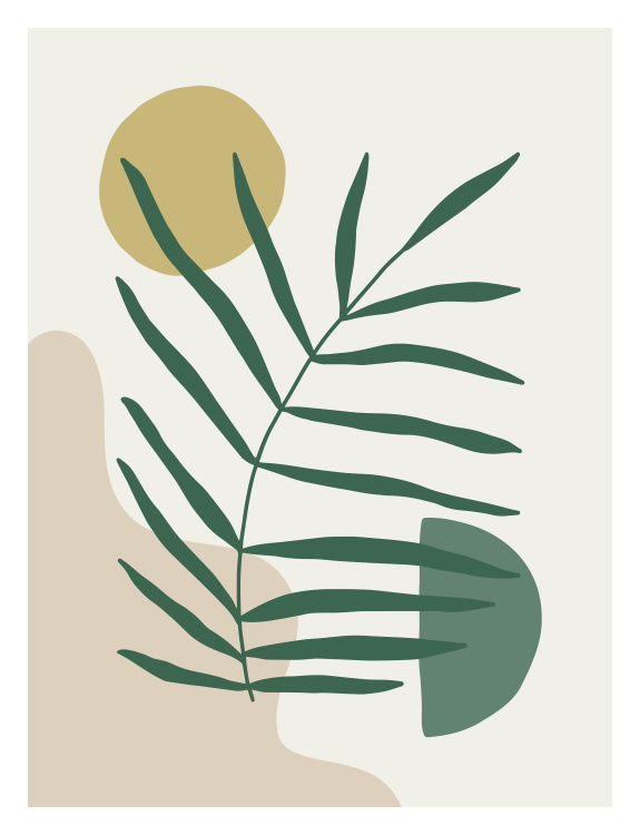 Mystical Two Art Print – abstract botanical wall art with soft shapes and a modern organic feel.