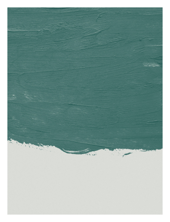 Expressive Art Print features a bold textured teal brushstroke on a crisp white background for a modern abstract look.