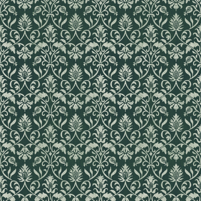 Classic Motif Wallpaper features a traditional ornamental pattern with repeating cream florals layered over a warm taupe background for a timeless, heritage-inspired look.