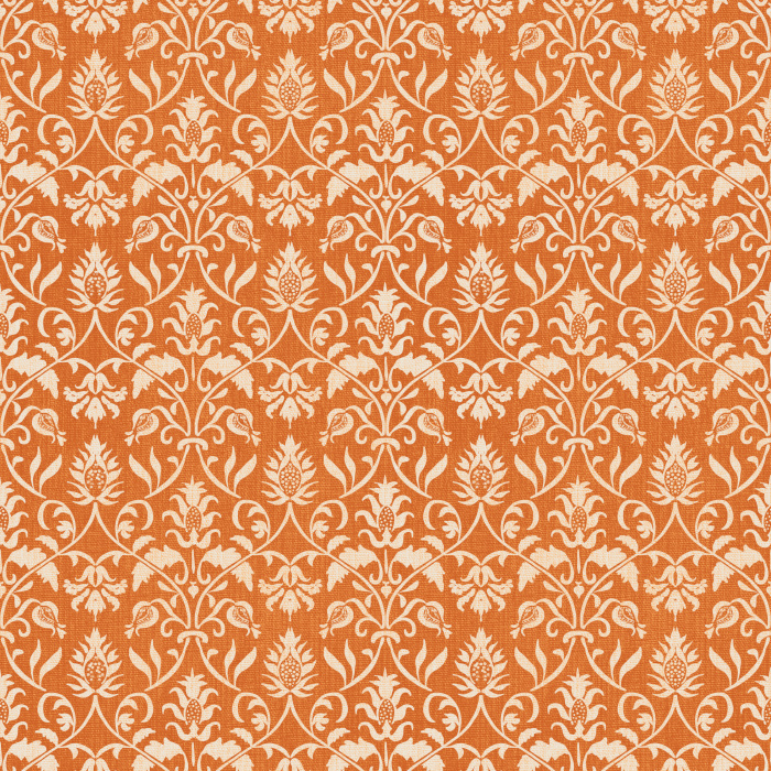 Classic Motif Wallpaper features a traditional ornamental pattern with repeating cream florals layered over a warm taupe background for a timeless, heritage-inspired look.
