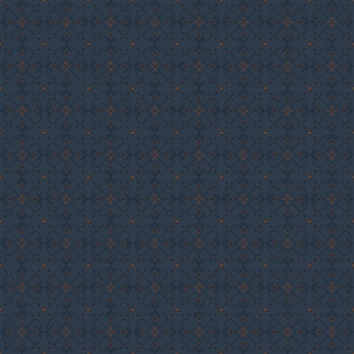 Antique Geo Wallpaper pairs a deep navy background with a delicate repeating geometric motif, creating a rich, vintage-inspired pattern that feels both classic and modern.
