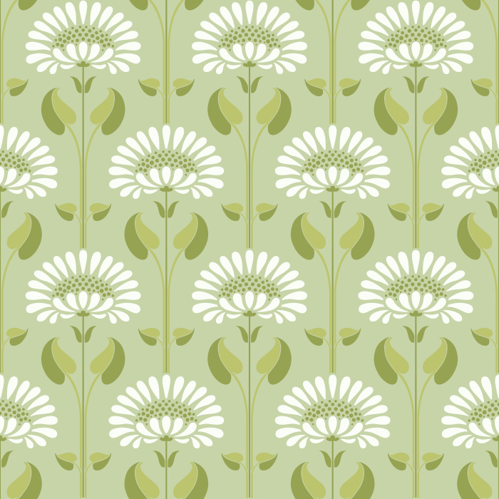 Historic Garden Wallpaper features a bold, vintage-inspired floral arrangement with stylized blossoms in warm rose tones and muted blue-gray leaves set against a dramatic black backdrop.