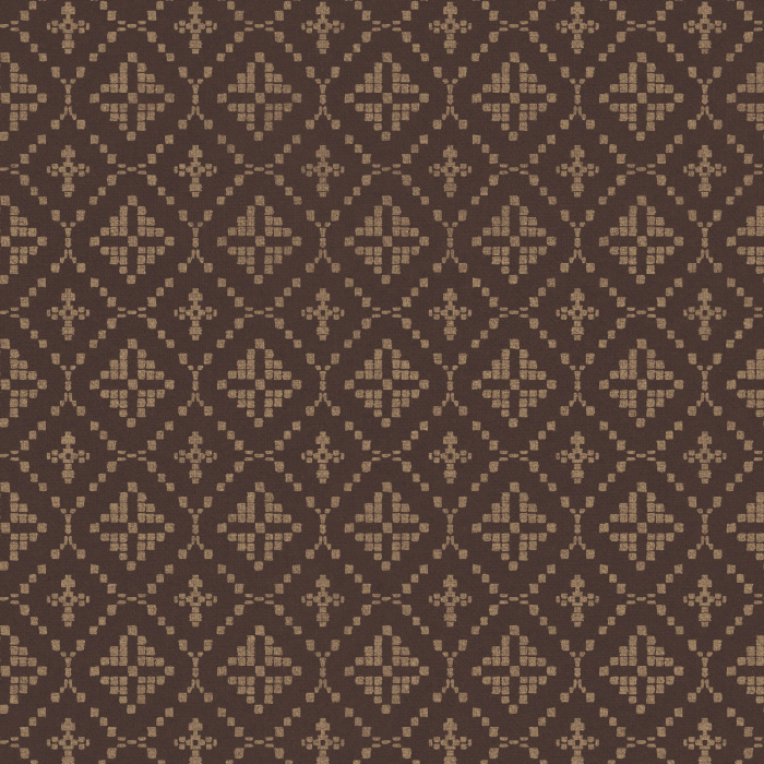 Heritage Threads Wallpaper features a woven, stitch-inspired diamond motif that mimics the look of hand-crafted textiles in warm taupe and soft cream.