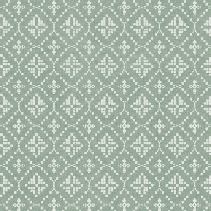 Heritage Threads Wallpaper features a woven, stitch-inspired diamond motif that mimics the look of hand-crafted textiles in warm taupe and soft cream.