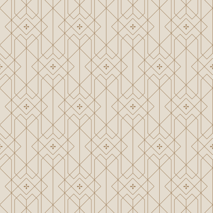 Gilded Gatsby Wallpaper brings a refined Art Deco–inspired geometric pattern to your walls, featuring delicate metallic-look linework across a warm, neutral backdrop.