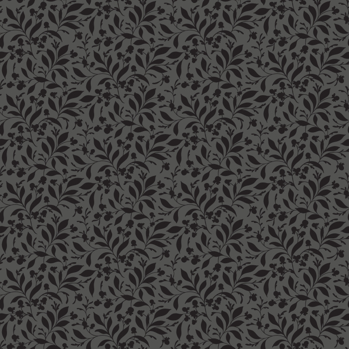 Victorian Berry Wallpaper showcases an intricate, nature-inspired pattern featuring winding leaves and delicate berry clusters over a dramatic deep green backdrop.