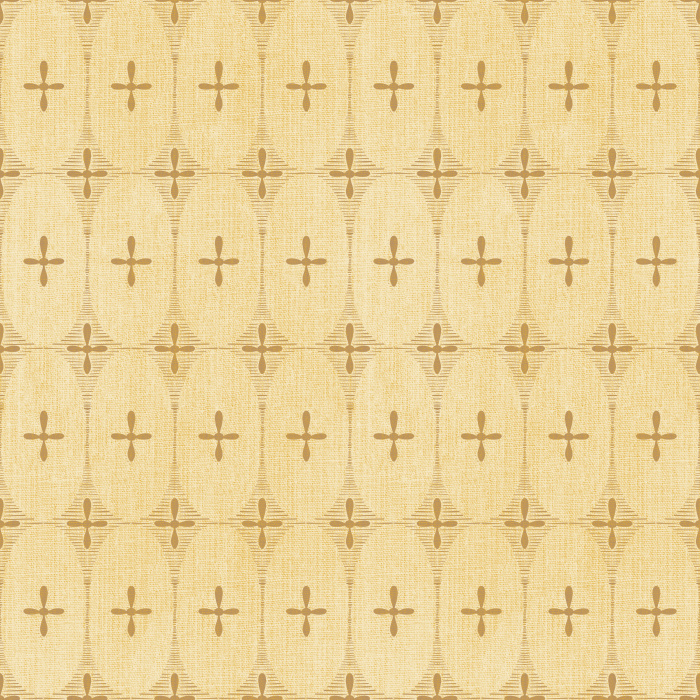 Oval Bloom Wallpaper features a soft, linen-textured backdrop with repeating oval medallions and minimal botanical crosses for a warm, understated look.