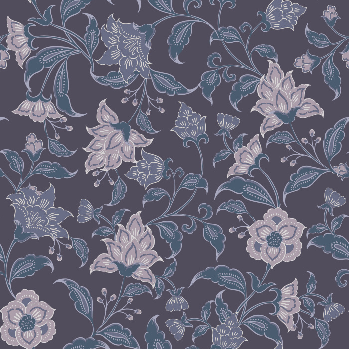 Heritage Garden Wallpaper blends a lush vintage floral pattern with warm brown tones, featuring sweeping botanical vines and soft cream blossoms.