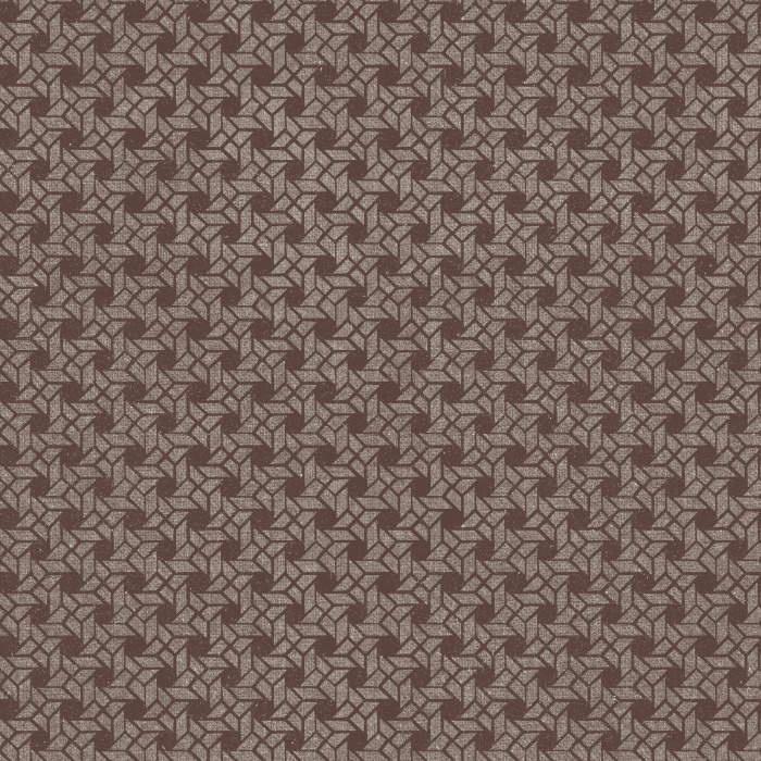 Geometric Mosaic Wallpaper features a tight, interlocking motif of angular shapes in warm brown and taupe tones for a subtly textured, refined look.