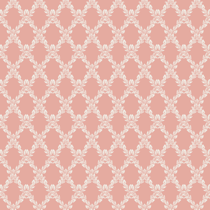 Trellis Charm Wallpaper features a delicate lattice-inspired motif of soft, scrolling botanicals arranged in a refined pattern on a warm cream backdrop.