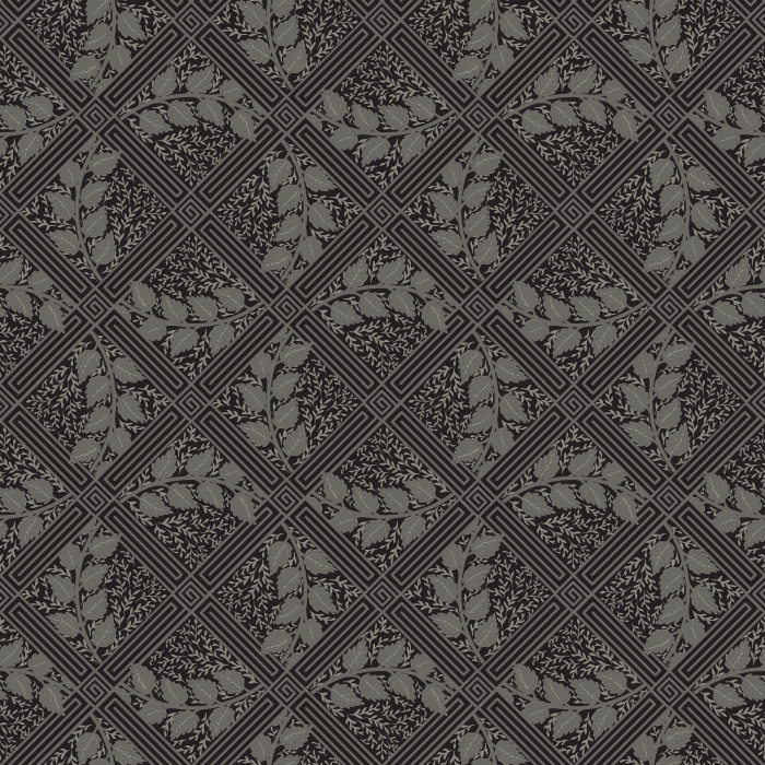 Vintage Lattice Wallpaper features a soft diamond grid with delicate leafy motifs in muted sage and cream for a subtle, heritage-inspired look.