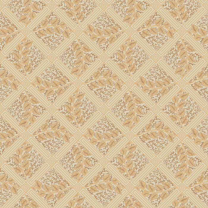 Vintage Lattice Wallpaper features a soft diamond grid with delicate leafy motifs in muted sage and cream for a subtle, heritage-inspired look.
