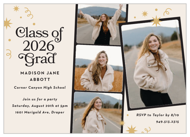 Kick off your celebration with our Retro Confetti Graduation Invitation.