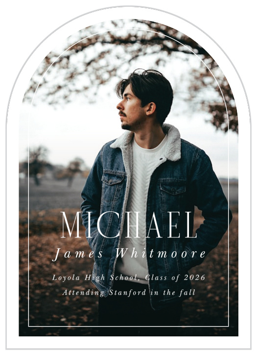 Share your celebration with our Focused Frame Arched Graduation Invitations.