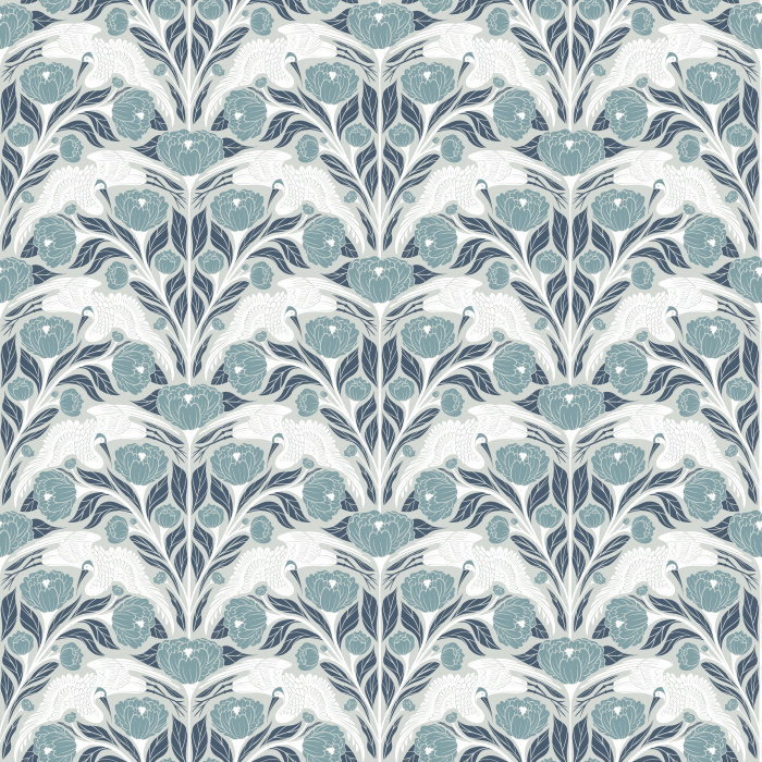 Bring timeless elegance to your walls with this Crane Dance Wallpaper, a graceful chinoiserie-inspired pattern that captures the beauty of nature in motion.
