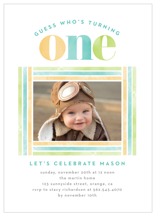 Our Guess Who First Birthday Invitations bring close friends and family to celebrate your little one's special day.