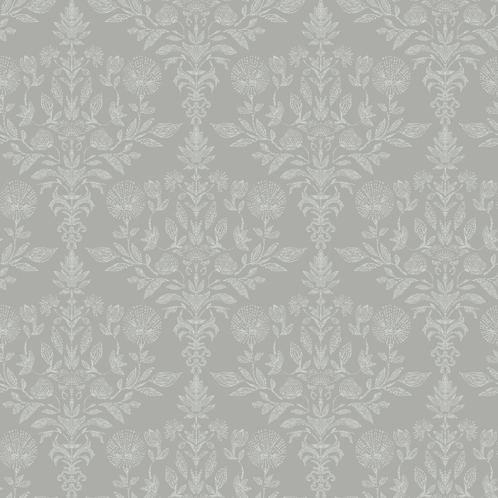 Introduce dramatic elegance to your space with this Nocturne Flora Wallpaper, a richly detailed botanical damask pattern inspired by vintage textile designs.