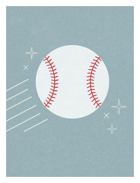 Hit a home run with this Baseball Art Print, a playful sports-themed illustration that blends vintage charm with simple modern style.