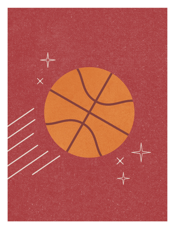 Score big style points with this Basketball Art Print, a playful sports illustration designed for young athletes and basketball fans.