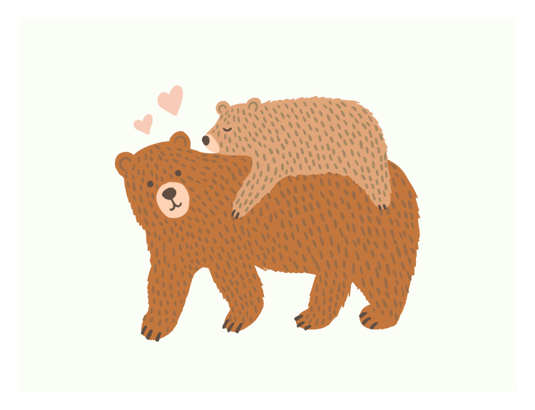 Celebrate love and comfort with this Mama Bear Art Print, a heartwarming woodland illustration perfect for nurseries and children’s spaces.