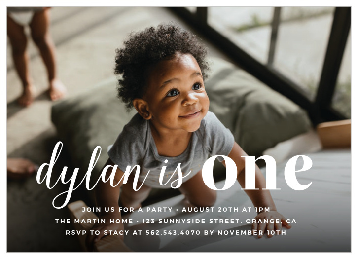 Our Baby Is One First Birthday Invitations gather close family and friends together to celebrate your little one's special day.