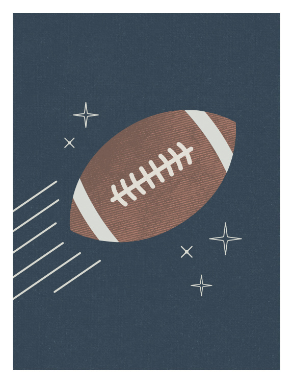 Bring sporty energy to your walls with this Football Art Print, a playful illustration perfect for young athletes and sports fans.