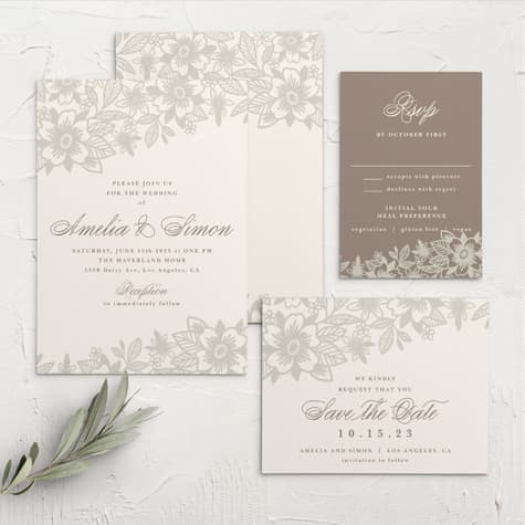 Elegant Lace Wedding Invitations