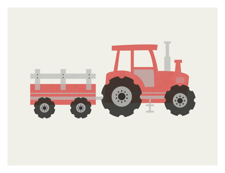 Bring rustic charm and playful farm vibes to your space with this Farm Tractor Art Print, a bold illustration inspired by classic countryside life.