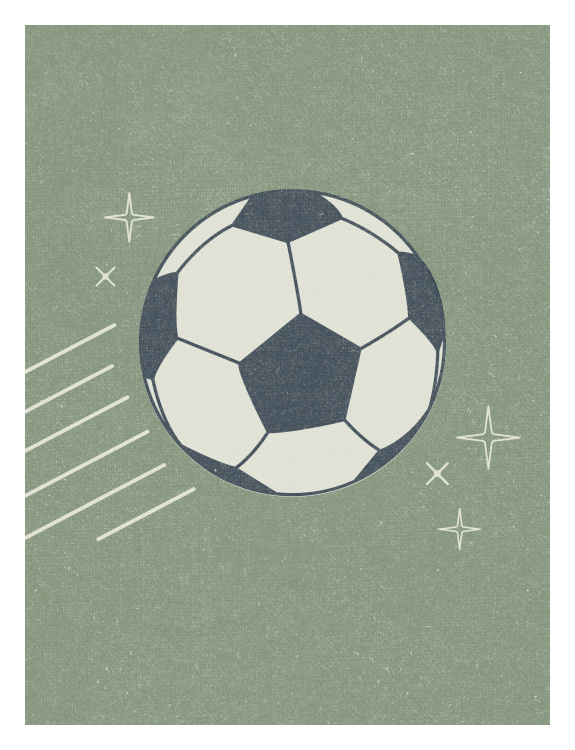 Bring energetic sports style to your space with this Soccer Ball Art Print, a playful illustration perfect for young athletes and soccer fans.