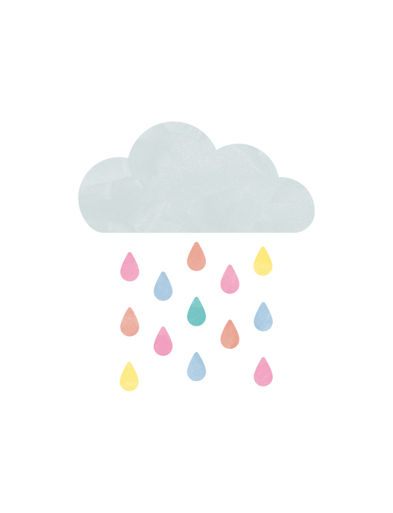 Add a soft and whimsical touch to your space with this Rainbow Rain Art Print, a gentle illustration inspired by playful weather and pastel tones.