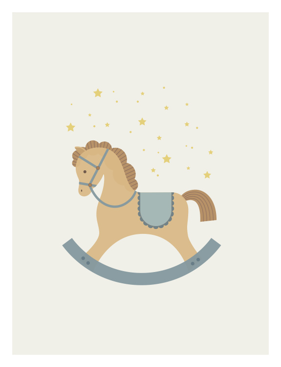 Add a nostalgic and whimsical touch to your space with this Rocking Horse Art Print, a charming illustration inspired by classic childhood toys.