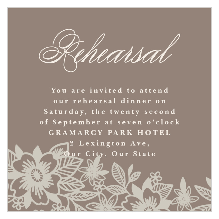Elegant Lace Rehearsal Cards