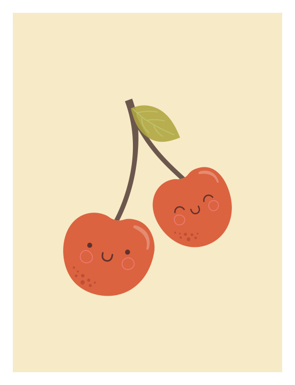 Add a playful and cheerful touch to your space with this Cute Cherries Art Print, a sweet illustration perfect for bright and happy interiors.