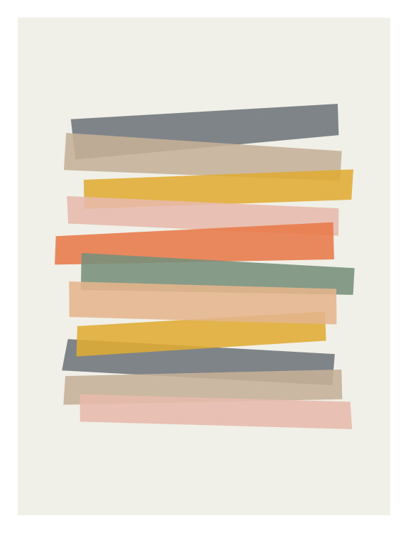 Add modern warmth to your space with this Geo Stack Art Print, a playful arrangement of layered abstract shapes in earthy, muted tones.