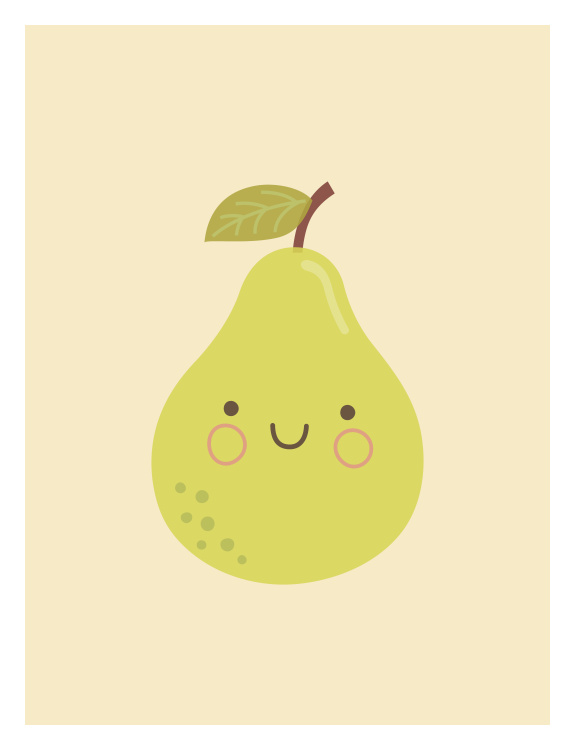 Add a sweet and playful touch to your space with this Cute Pear Art Print, a charming fruit illustration perfect for lighthearted decor.