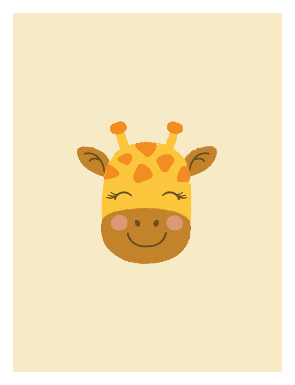 Add a sweet safari touch to your space with this Little Giraffe Art Print, a charming and playful design perfect for nursery decor.