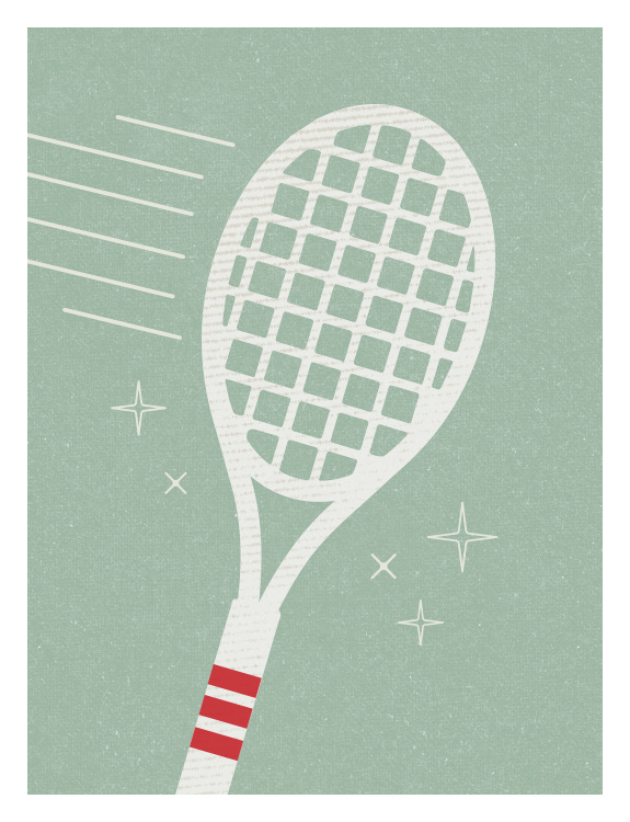 Serve up a sporty style with this Tennis Racket Art Print, a clean and playful design perfect for active and modern spaces.