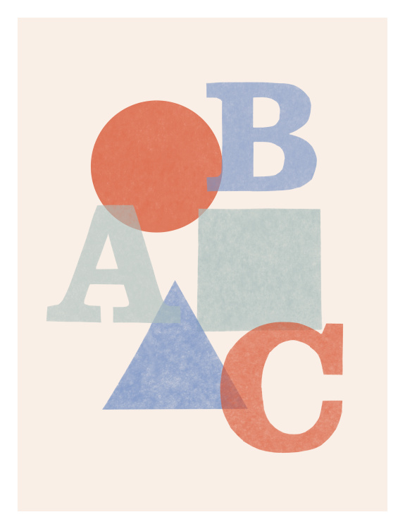 Make learning fun and stylish with this Shapes ABC Art Print, a modern educational design that blends letters with bold geometric forms.