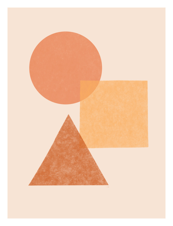 Add a modern and minimalist touch to your space with this Basic Shapes Art Print, featuring a simple arrangement of geometric forms in soft, muted tones.