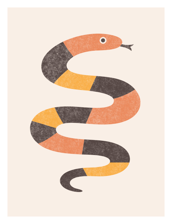 Add a playful and adventurous touch to your space with this Jungle Snake Art Print, featuring a winding snake illustration in soft, earthy green tones.