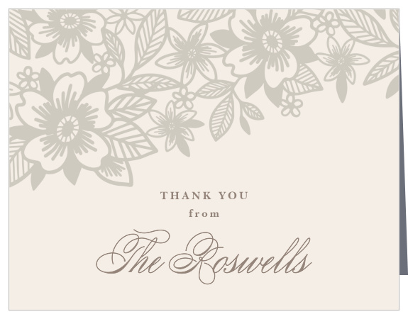 Our Elegant Lace Wedding Thank You Cards share your appreciation for the support and presence of loved ones on your special day.