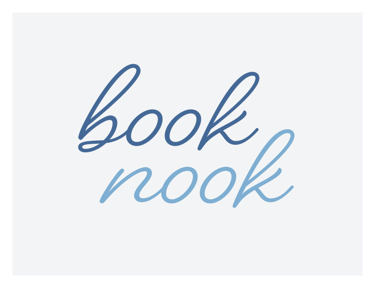 Add a cozy and inviting touch to your space with this Book Nook Art Print, featuring soft, handwritten script lettering in calming blue tones that gently fade for a modern, minimalist look.