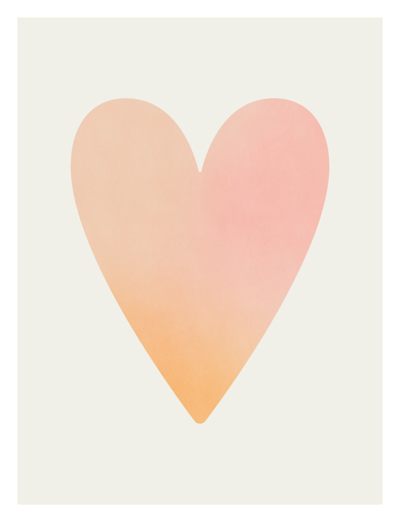 Add a soft, modern touch to your space with this Gradient Heart Wall Art, featuring a simple heart shape filled with a warm blend of peach, blush, and soft orange tones.